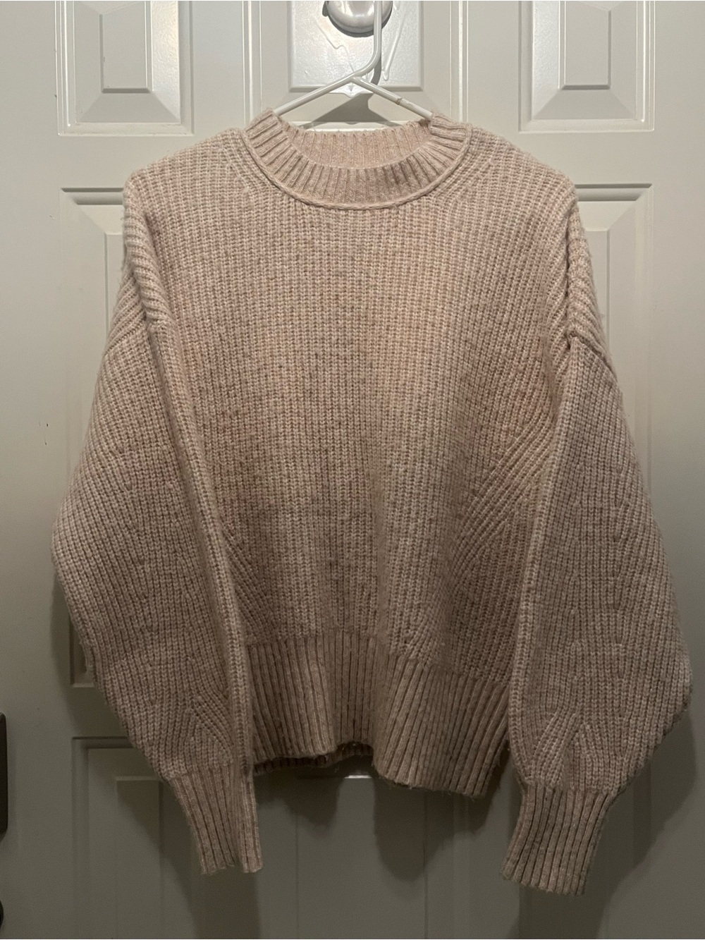 Cozy Crewneck Oversized Sweater in Light Cream